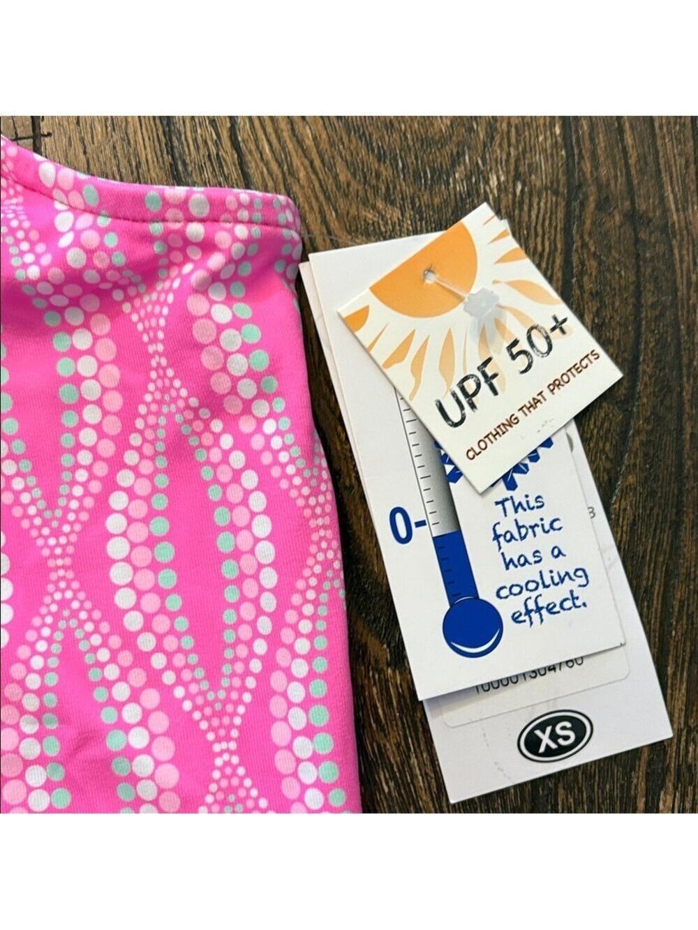Lulu B Ruffle Neck Sleeveless Top Pink Dots Stretch NWT Size XS - Picture 7 of 8